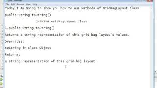 Java Programming Tutorial -GridBagLayout-17- public String toString()