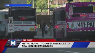Free rides on Metro Transit to those under Americans with Disabilities Act