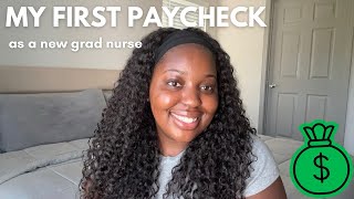 how much MONEY do NURSES make??? | my first check as a new grad nurse 💵💰