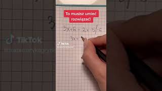 818 Musisz umieć rozwiązać takie równanie! #równania #matematykagryzie #matematyka