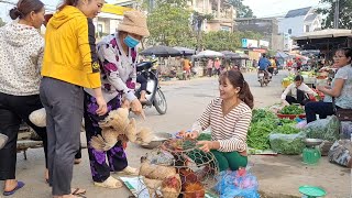 Go to the market selling broilers, eggs and peanuts.  To buy livestock equipment.  (Episode 93).