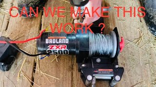 USING THE BADLAND WINCH 2500 TO MOVE HAY #harborfreight #hay