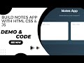 📝 Build a Simple Notes App with HTML, CSS, and JavaScript | Beginner Project Tutorial 🚀 | With Code
