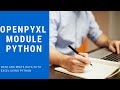 Openpyxl python(Save/Read Excel using python)