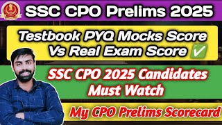 SSC CPO Pre 2025 || My Pre Score in Testbook PYQ Mocks Vs Real Exam ✅ My scorecard 💯