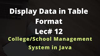 Display data in Table or JTable in Java Netbeans