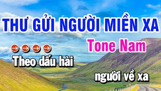 Karaoke Thư Gửi Người Miền Xa | Nhạc Sống Tone Nam | Huỳnh Lê