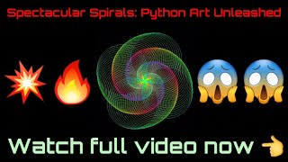 Spectacular Spirals:🧡 Python Art Unleashed #PythonArt #TurtleGraphics #SpectacularSpirals #python
