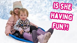 Angie Tries Sledding!