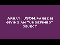 Array : JSON.parse is giving an 