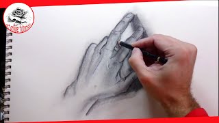How to draw Hands with Charcoal Drawing Techniques (Subtitled)