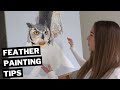 Painting Feathers - Paint Towards the Center to Get a More Natural Look #featherpainting