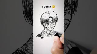 How to Draw Levi | AttackOnTitan in 10sec, 10mins, 10hrs 😳 #shorts #anime #drawing