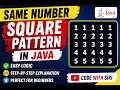 Square Number Pattern in Java | Step-by-Step Explanation