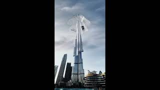 Burj Khalifa Umbrella | Dubai rain  Giant umbrella on top of Burj Khalifa  #burjkhalifa #dubai #faz3