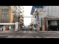 伊予鉄道 大手町駅のダイヤモンドクロッシング　郊外線と市内線の平面交差　diamond crossing of iyo railway otemachi station　 2017.2