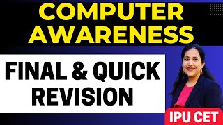 BCA Entrance Exam Preparation 2024 | Final Revision for Computer Awareness #bca #ggsipu#cet