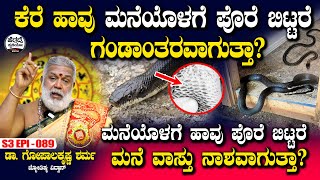 ಕೆರೆ ಹಾವು ಮನೆಯೊಳಗೆ ಪೊರೆ ಬಿಟ್ಟರೆ ಗಂಡಾಂತರವಾಗುತ್ತಾ? | Gopalakrishna Sharma  | S3 Epi - 89 |Heggadde