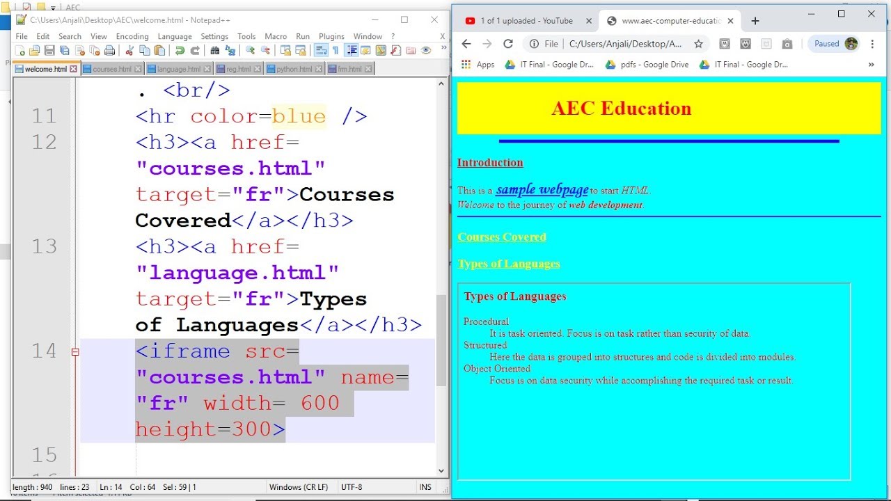 Explain The Use Of Frame And Frameset Tag With Examples | Webframes.org