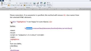 REMOVECLASS METHOD JQUERY DEMO