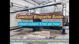 DZH 2 ton 13bar sawdust briquette boiler project, hand fired solid fuel boiler