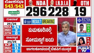Lok Sabha Election Results 2024: V Somanna Wins From Tumkur | HR Ranganath | Public TV
