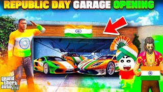 Franklin,Shinchan \u0026 Pushpa Opening Secret India Flag Cars Garage In Republic Day in GTA 5