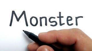 SPECIAL HALLOWEEN , How to turn words MONSTER into cartoon