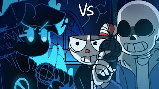 boyfriend nightmare vs cuphead and sans | FNF indie cross animation | series