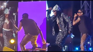 Shocker! Naira Marley Steals The Show As He Surprises Wizkid On Stage At His Show