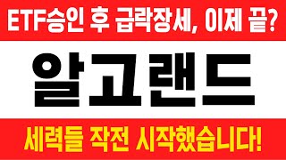 알고랜드 코인 / ETF승인 후 급락장세, 이제 끝? 세력들 작전 시작했습니다!