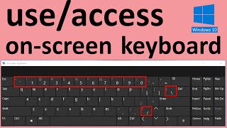 How to use on screen keyboard windows 10