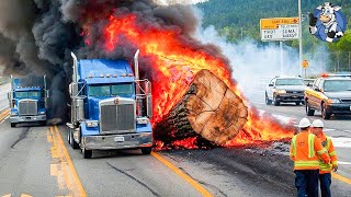 Transporting Wood This Way - Extremely Dangerous Large Chainsaw Fastest | Agriculture Technology #7