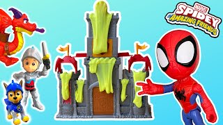 😃 Spidey helps Paw Patrol Stop Green Goblin! Spidey \u0026 His Amazing Friends Paw Patrol Rescue Knights