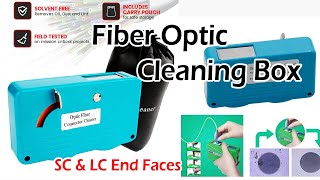 FTTH Fiber Optic Cleaning Box - Fiber Cleaner for SC & LC End Faces - 500+ Clean & Click Cleaner Pen