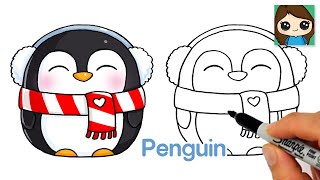 How to Draw a Winter Penguin ❄️Cute Christmas Art