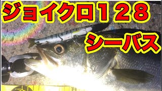 【ジョイクロ１２８】でスロープの先に付くシーバスを狙ってみた。