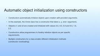 Automatic object initialization using constructors | Lecture 08: Demonstration-III