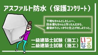 一級建築士　二級建築士【031】施工　アスファルト防水工事の保護コンクリート