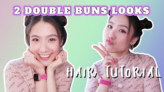 How to: Double Buns👱🏻‍♀️ทำผมทรงดังโงะคู่ 2 แบบ 2 สไตล์ ง่ายๆ ด้วยตัวเอง | Chachaaim