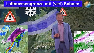 Luftmassengrenze mit viel Schnee - Glätte \u0026 Verkehrsbehinderungen! Wettervorhersage 09.-19.01.2025.