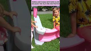 Roma and Diana Need New Slide Because the Old One Destroyed | Kids Highlights #shorts