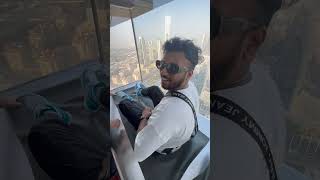 Glass Slide Challenge  Infornt Of Burj Khalifa Dubai #shorts