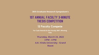 2022 Faculty 3-Minute Research Competition