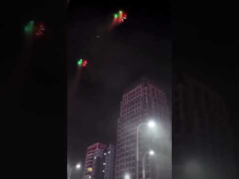 Agricultural Drones Spray Chemicals In Chinese City At Night