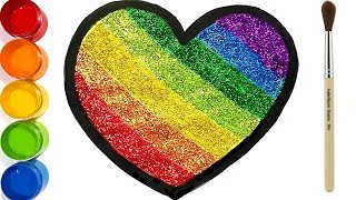 Glitter heart with Rainbow colors for kids toddlers | Toy Ambulance | Bonbon Toy Art