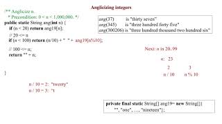 Stepwise refinement: Anglicizing an integer
