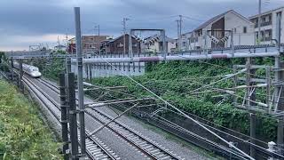 高座渋谷駅夕方の新幹線通過シーン2