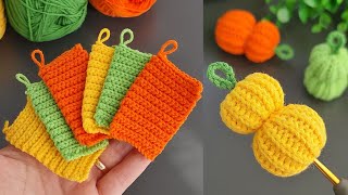 VERY NICE IDEA !😍 Make MONEY with This SUPER EASY Crochet Mini Pumpkin Keychain!🥰Sell ​​and gift.