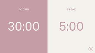 30/5 Pomodoro Timer | 3 x 30 min | Focus | Study | Reflection | Productivity